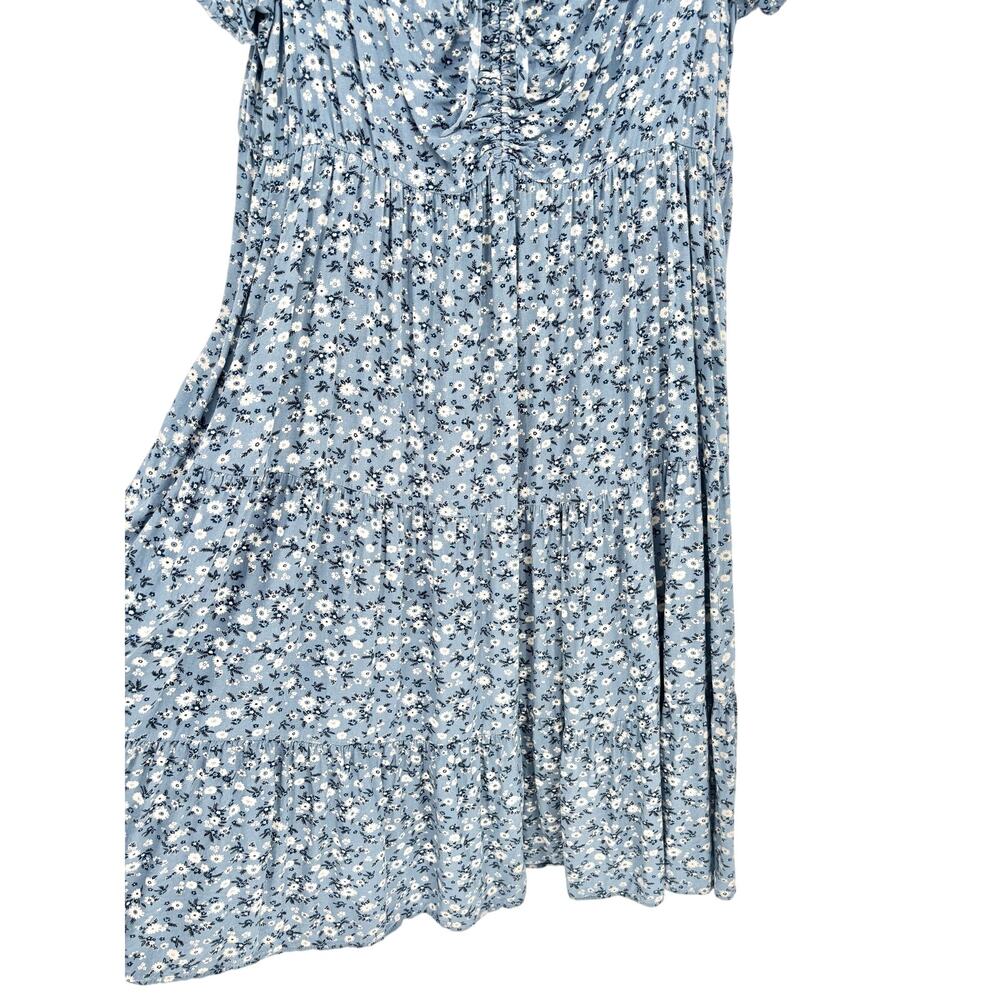Bloomchic Ditsy Floral Tie Front Blue Midi Dress Size 18/20 - Picture 7 of 8